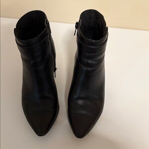 Clarks Black Leather Ankle Booties